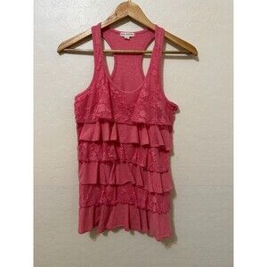 Y2K Ruffle Lace Top Womans Size L Coquette Barbiecore Fairy Boho Hippie Festival